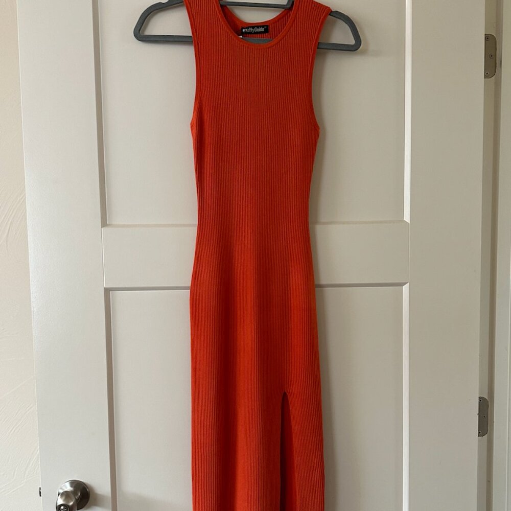 Women's Sexy Ribbed Knit Tank Sleeveless Midi Summer Dress